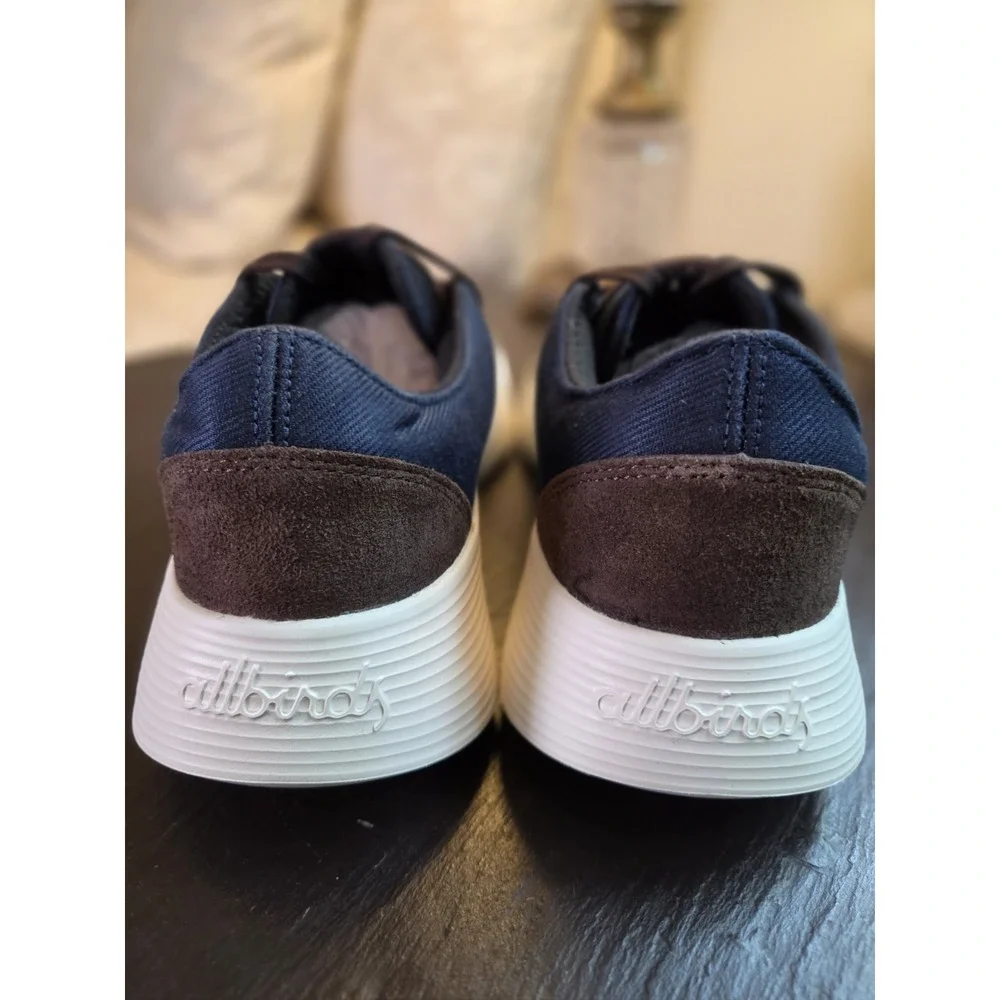 NEW! Allbirds Men's Wool Runner Cushioned Sneaker True Navy/White Size 10 $120